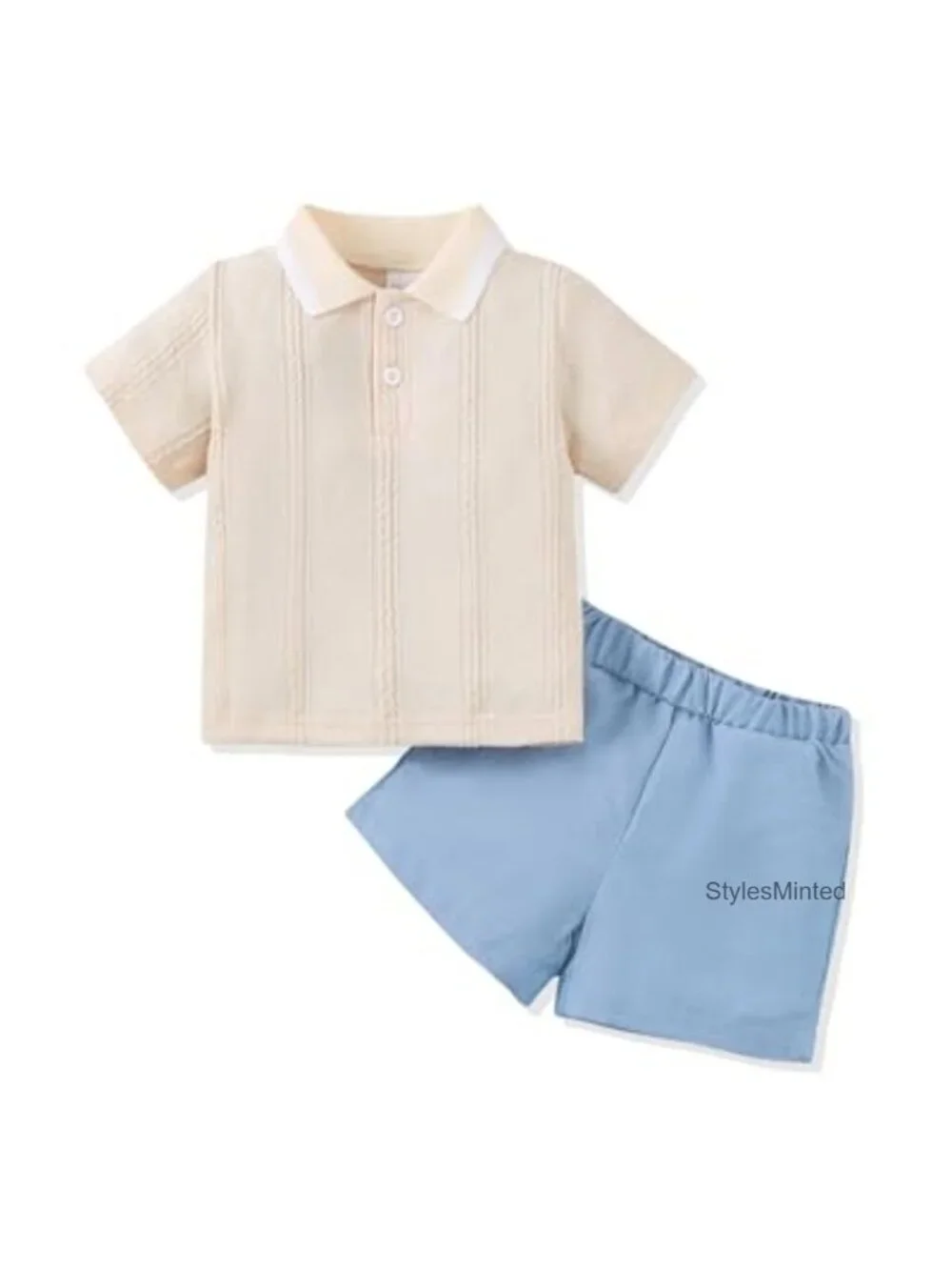 Toddler Boys 2-Piece Polo Shirt and Shorts Set Summer Outfit